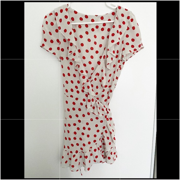 COPY - Realisationpar 100% silk polka dot wrap dr… - Picture 6 of 8